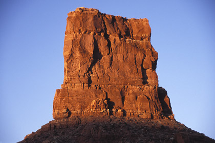 The north face of Eagle Plume Tower at sunrise.