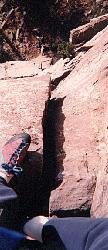 Looking down from the top of the first pitch.